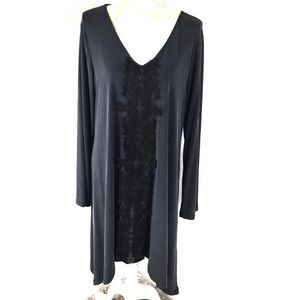 NWT Bronte Gray Black Dress Long Sleeves XL